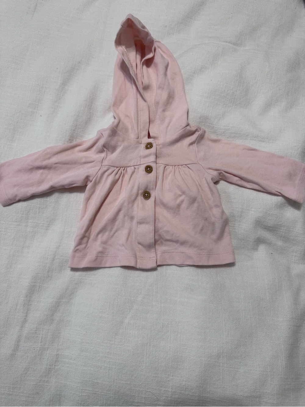 Carter's Light Pink Hooded Button Jacket